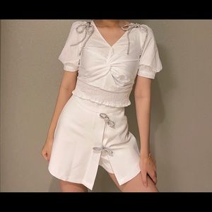 Bright diamond skort with bow